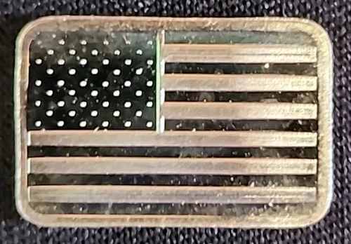 1 Gram .999 Fine Silver Art Bar Ingot American Flag. Fun Way Dip In To Investing