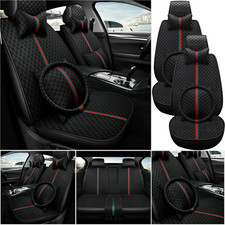 5 Seats Pu Leather Car Seat Cover Cushion Universal Full Set Front Rear Covers