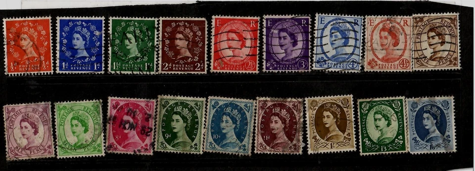GB Queen Elizabeth II 1952 - 1967 Definitives British Stamps XFU - Image 2 of 4