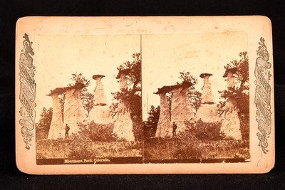 Monument Park Colorado Hoodoo Rock Formations Mammoth Stereoview 1880s V29