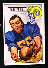 1951 Bowman #6 Tom Fears Football Card Surface Scratch -Ink