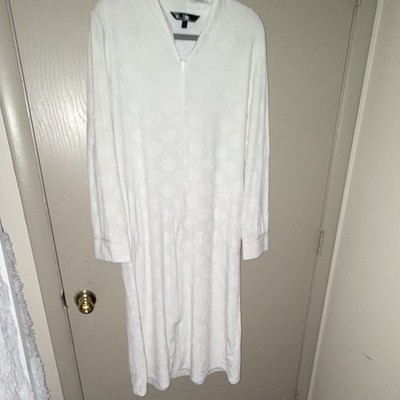 Noire Jasmine Rose Women's Floral Gown White Long Sleeve Zip Front XL/TG