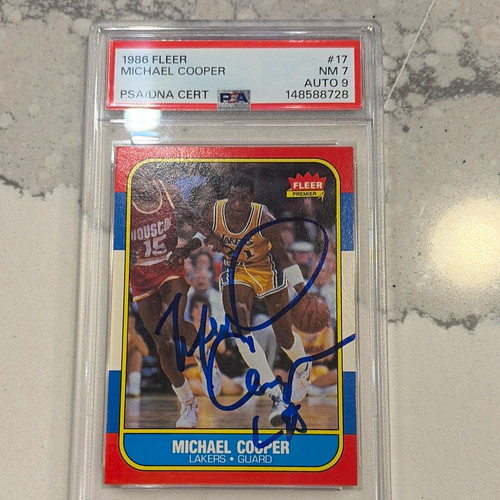 Fleer 1986-87 Michael Cooper #17 Autograph PSA 148588728 Lakers NBA