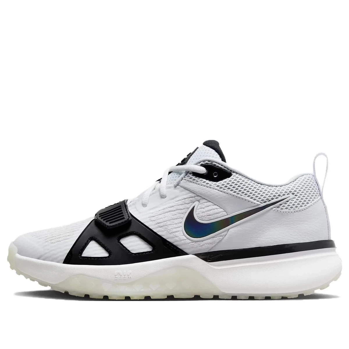 Nike Air Zoom Diamond Elite Turf White Iridescent - Black Outlined