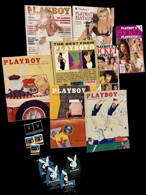 Vintage Playboy Lot: 1956-1996 Magazines w Centerfolds Matchbooks Collectibles