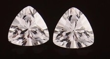 Lab-Grown Loose CVD Diamond Certified Pair Trillion Cut 6 mm D Color IF Clarity