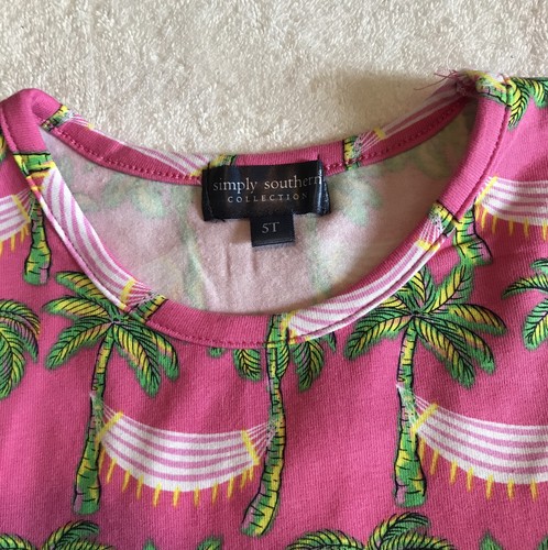 Simply Southern 2PC Outfit. Palm Trees Dress & Striped Pants. Size 5T. NWT - Picture 2 of 12