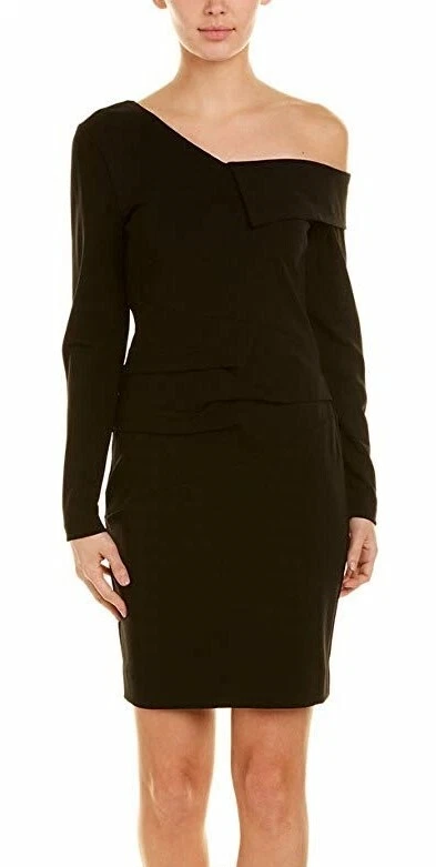 Женское структурированное тяжелое платье-джерси Nicole Miller 161423 на одно плечо размер 4 - Изображение 2 из 3