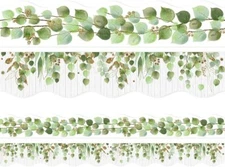 Eucalyptus Die-Cut Border Trim 36ft Per Roll Two Sided Printed Multicolor 
