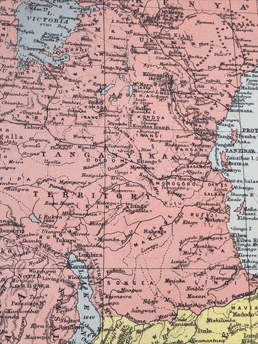1943: Map Central Africa Colour Vintage Larger Than A3 Size Original Print 84 C - Picture 7 of 12