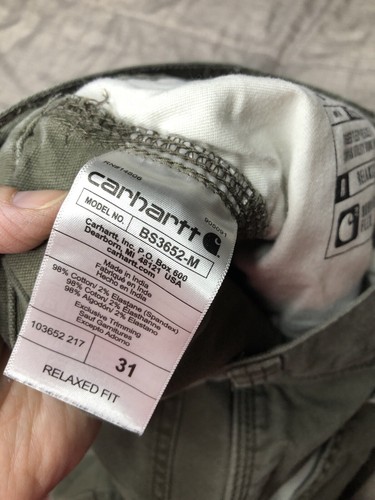 Carhartt Relaxed Fit Rugged Flex Men’s Size 31x11 Green Cargo Shorts - Picture 10 of 13
