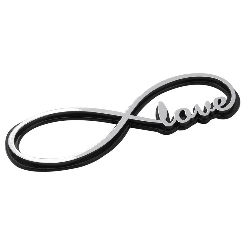 Infinity Love Acabado Cromo ABS Decorativo Coche Camión Insignia Adhesivo Calcomanía Emblema Foto 2 de 4