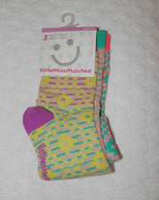 NWT Little Miss Matched 3 Single Ankle Socks Ages 4-9