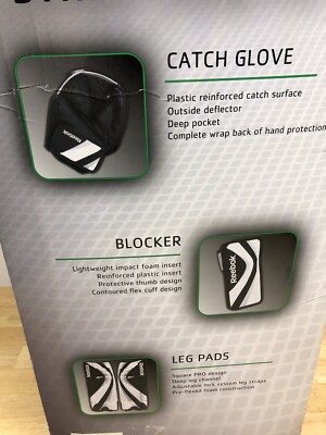 Reebok Street Hockey Goalie Leg Pads Glove Blocker Kit Junior