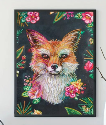 Fox In Flowers 5D DIY Art Partial Drill Special Rhinestone Diamond Painting Kit