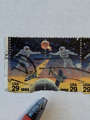 1992 SC #2631-2632 US & Russian Space Accomplishments 10 X 29c Strip, Used - Picture 2 of 12