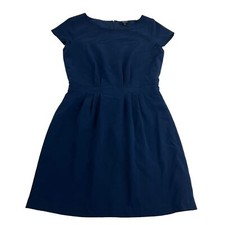 Madewell A-Line Dress Women’s 4 Navy Blue Cap Sleeve Ruched Sides Lined