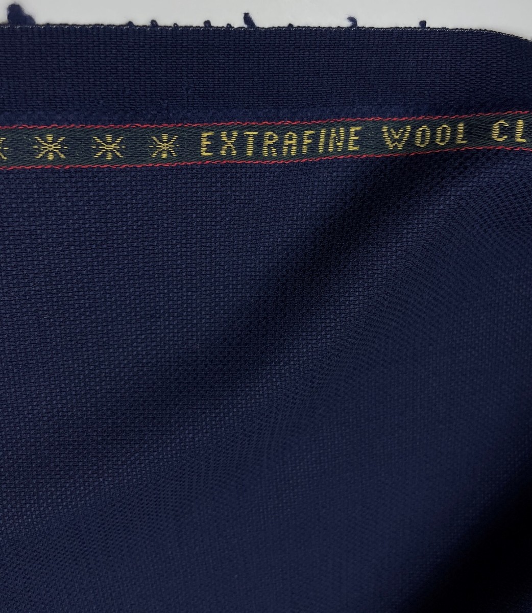 LORO PIANA Suiting Fabric NAVY Blue Super 120s Merino Wool
