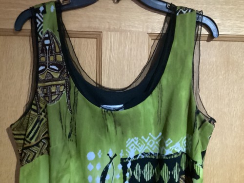Joseph Ribkoff Green Multi Dress Size 16 - Picture 6 of 6