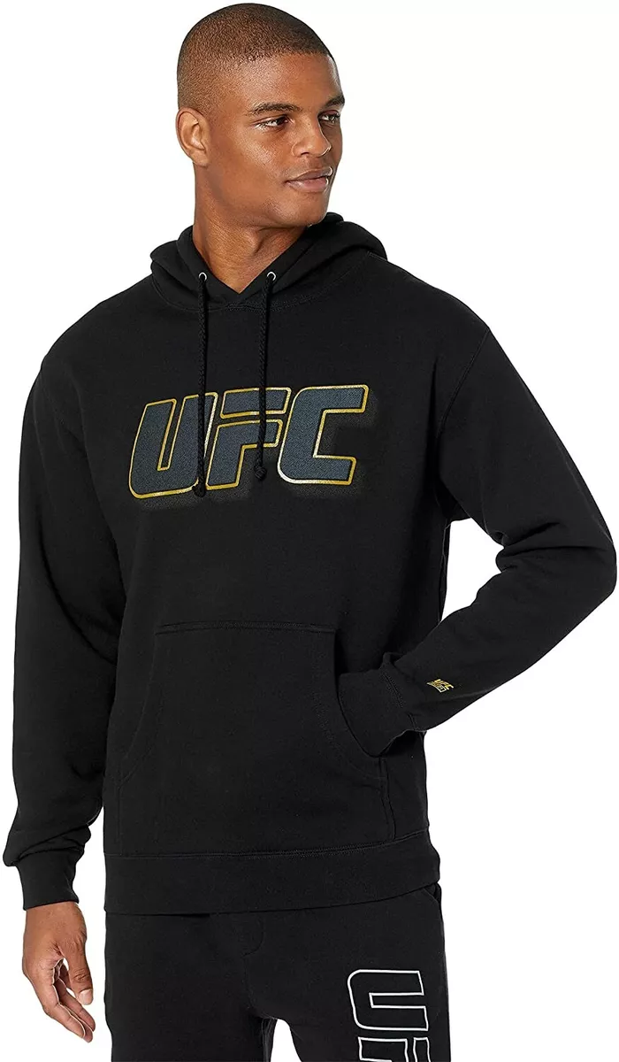 UFC L114502 Mens Black Gold Line Hoodie Size M