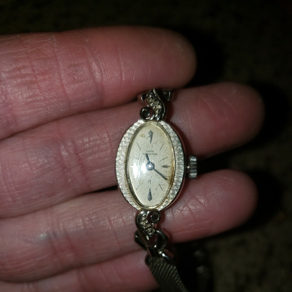 Vintage Lady Hamilton 14k Gold Oval Watch | eBay