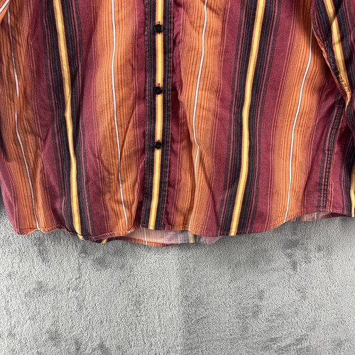 Panhandle Shirt Mens Large Red Striped Tuf Copper Vented Button Up Cowboy Rodeo - Picture 5 of 16