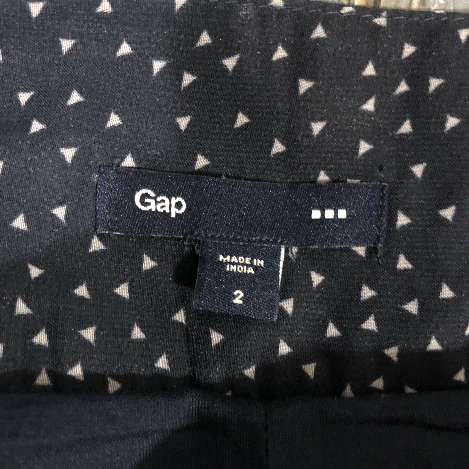 GAP  Women's Sheer Lined Navy Blue Patterned Mini… - image 6