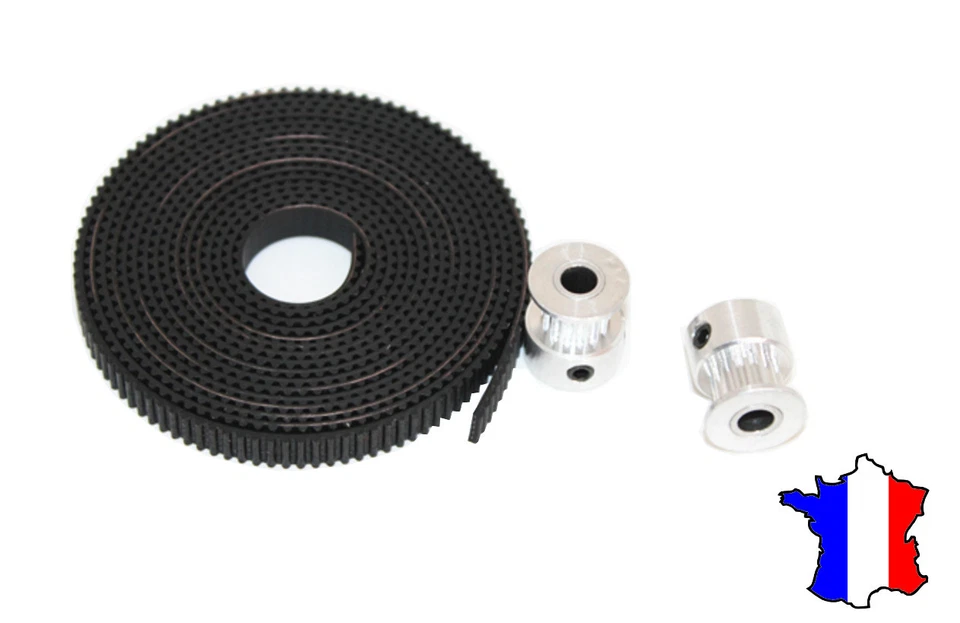 2 m de courroie cranté GT2 + 2 poulie Gt2 pour imprimante 3d reprap - Photo 1/1