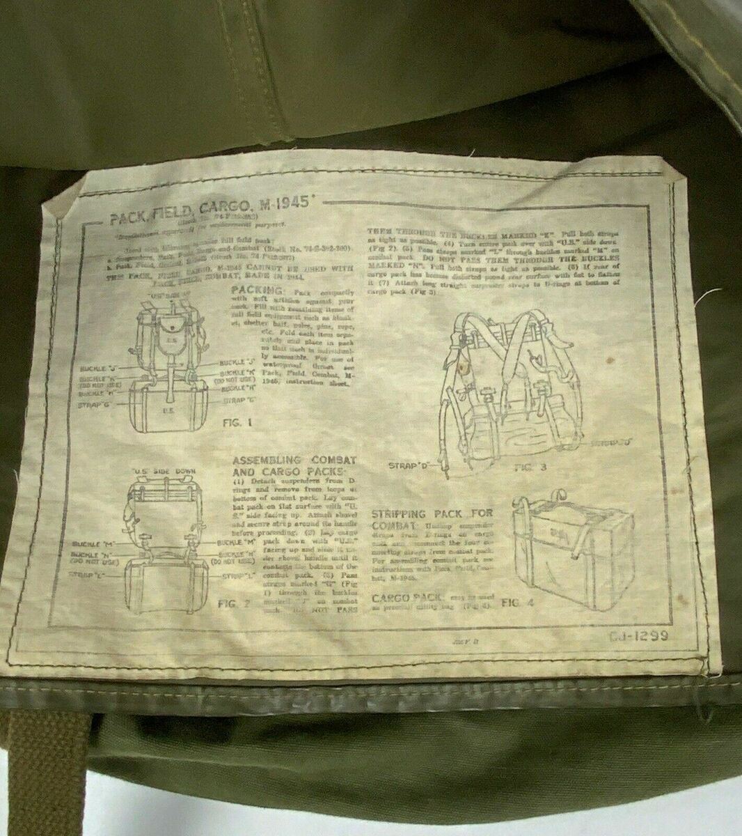 WWII US Army M1945 Boyt field cargo pack lower section WWII US Army M1945 Boyt field cargo pack lower section
