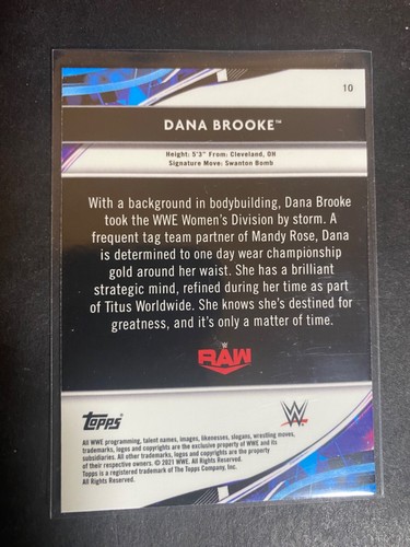 Dana Brooke - 2021 WWE Topps Finest Wrestling Card #10 - Picture 2 of 2