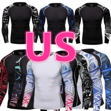 Men's Compression Shirts Long Sleeve Shirt Quick Drying Sports Base-Layer Top