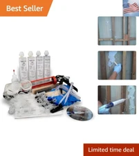 10' Fast Set Concrete Foundation Crack Repair Kit-Polyurethane Foam Stops Wat...