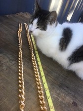 Pair Macy's VTG Chain Link Goldtone Belt Belts Accessory Disco Fashion 70s  42"