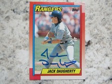 Rangers Jack Daugherty Signed Autographed 1990 Topps EX