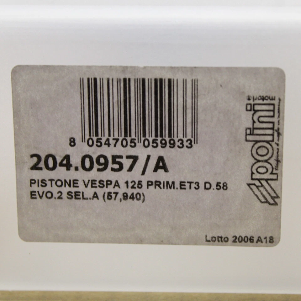KIT PISTON POLINI POUR KIT 135cc VESPA ET3 PK ETS EVO2 PRIMAVERA COTE A 57.94mm - Photo 3/3
