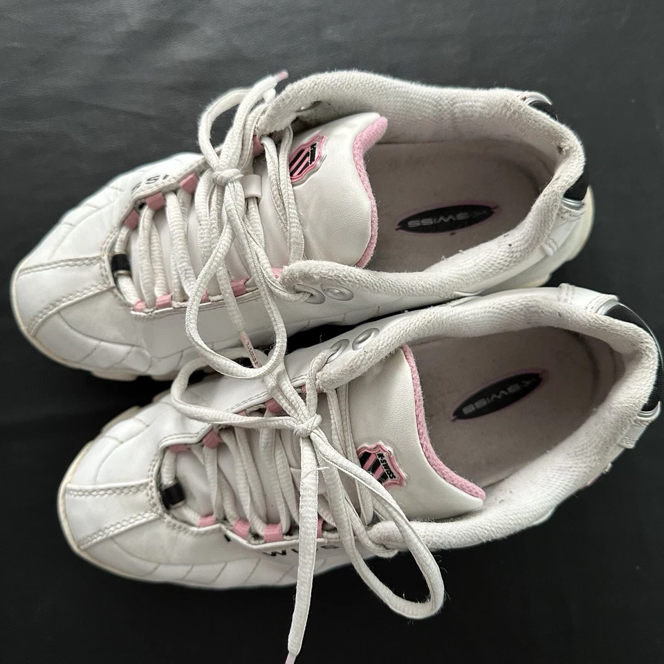 K-Swiss Mujer 7 Blanco Impactante Rosa Zapatos Tenis De Colección 70 Foto 4 de 4