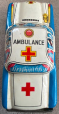 Vintage Tin Friction Ambulance Car made in Japan No. 6544 Seller Cat. 0135 