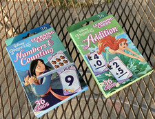 Disney Princess Learning Cards Addition Numbers  Counting 2 Sets 36 Cards Per