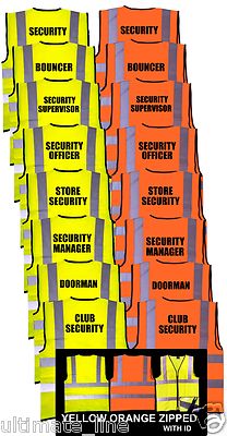 HI VIS bedruckte SECURITY BOUNCER SUPERVISOR OFFICER MANAGER DOORMAN CLUB Weste