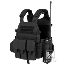 KRYDEX LBT-6094A Plate Carrier Tactical Body Armor Vest with Mag Carrier Black