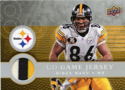 HINES WARD ( 3 - COLOR ) UPPER DECK ( 2008 ) FIRST EDITION JERSEY CARD STEELERS