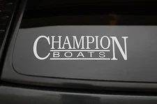 Champion Fishing Boat Vinyl Cut Out Sticker Decal  Choose Color And Size!  V161