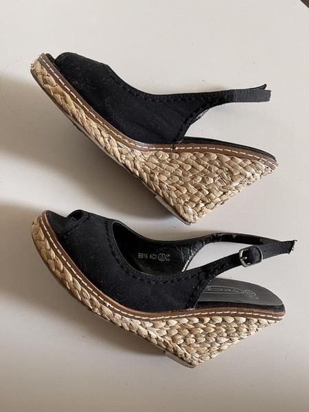 Women Spot On Heels Black 37 #BJ12