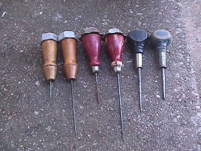 Vintage Scratch Awl Lot Of 6 Wooden Handle