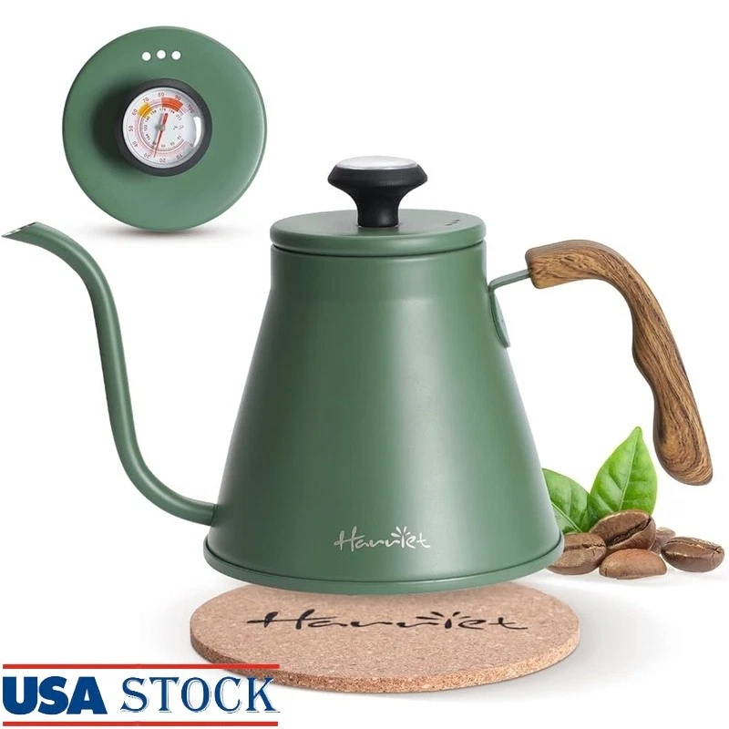 Professional Stainless Steel Gooseneck Kettle W/ Thermometer Pour Over Brewing