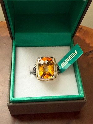 Effy Citrin quadratischer Ring Größe 6