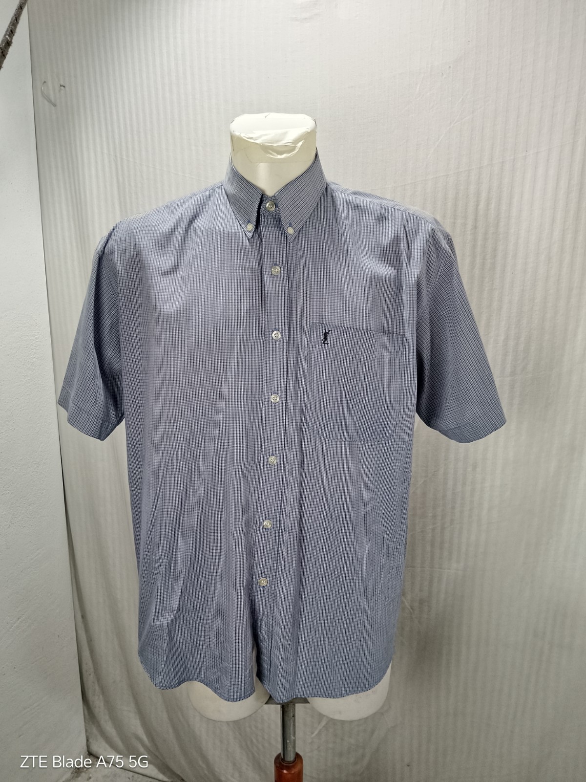 Articolo e3877 camicia uomo Yves Saint Laurent multicolore taglia XL ascelle 6