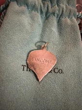 TIFFANY & CO STERLING SILVER LANCOME PARIS ROSE PETAL  PENDANT OR CHARM