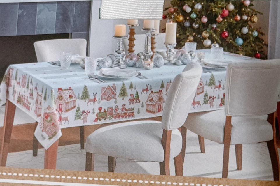 Cupcakes und Kaschmir Set 60 x 84 Grafik Tischdecke Weihnachtsdorf Urlaub