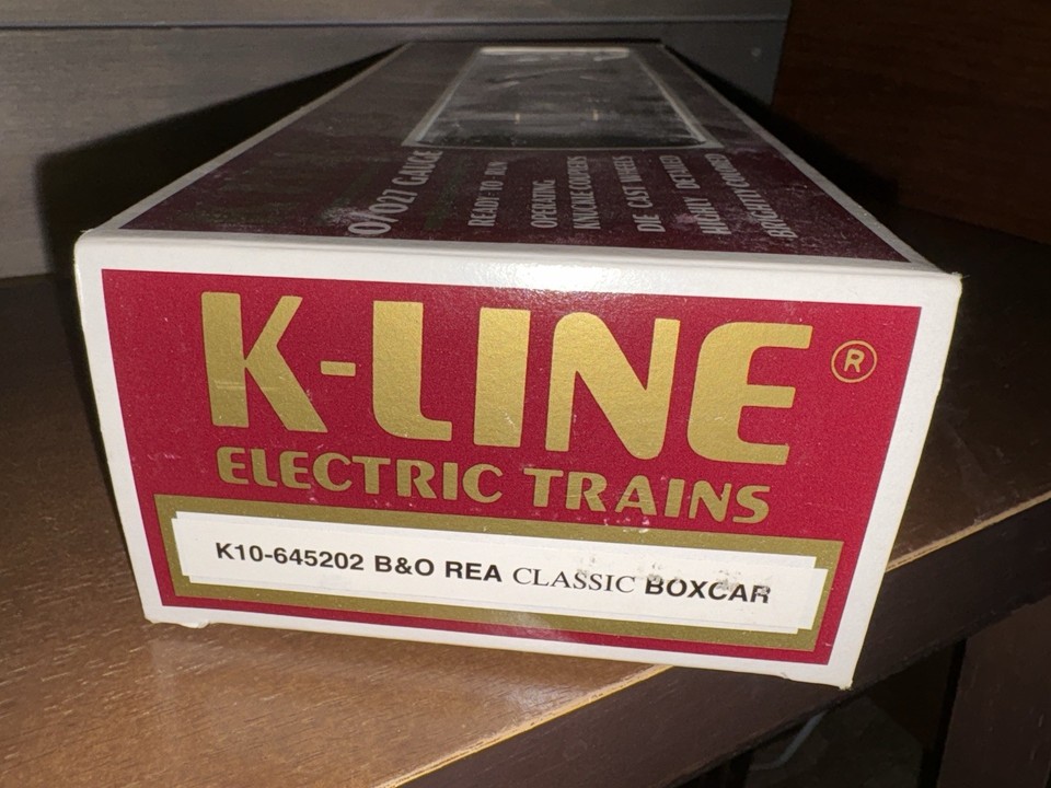 K-LINE O/O27 GAUGE TRAIN B&O BALTIMORE & OHIO REA CLASSIC BOX CAR K10 ...